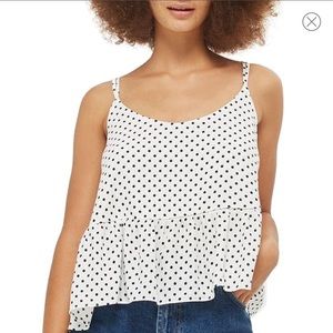 Polka-Dot Topshop Peplum Top